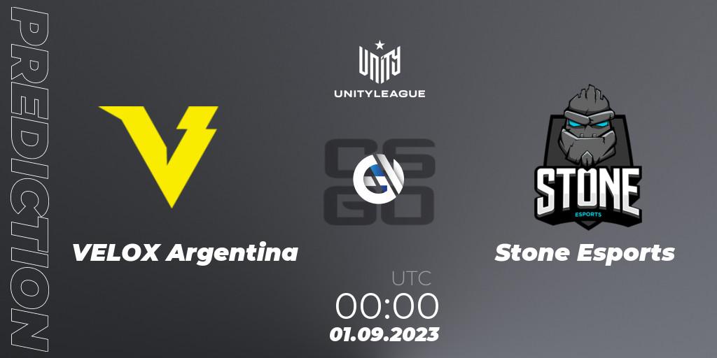 VELOX Argentina - Stone Esports: прогноз. 01.09.2023 at 00:00, Counter-Strike (CS2), LVP Unity League Argentina 2023