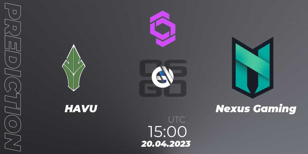 HAVU - Nexus Gaming: прогноз. 20.04.2023 at 15:25, Counter-Strike (CS2), CCT West Europe Series #3