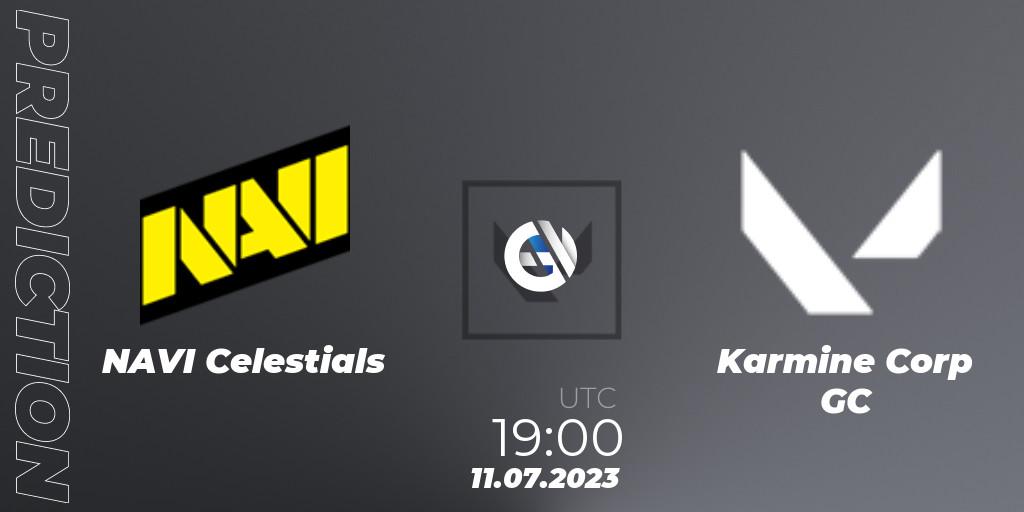 NAVI Celestials - Karmine Corp GC: прогноз. 11.07.2023 at 19:10, VALORANT, VCT 2023: Game Changers EMEA Series 2 - Group Stage