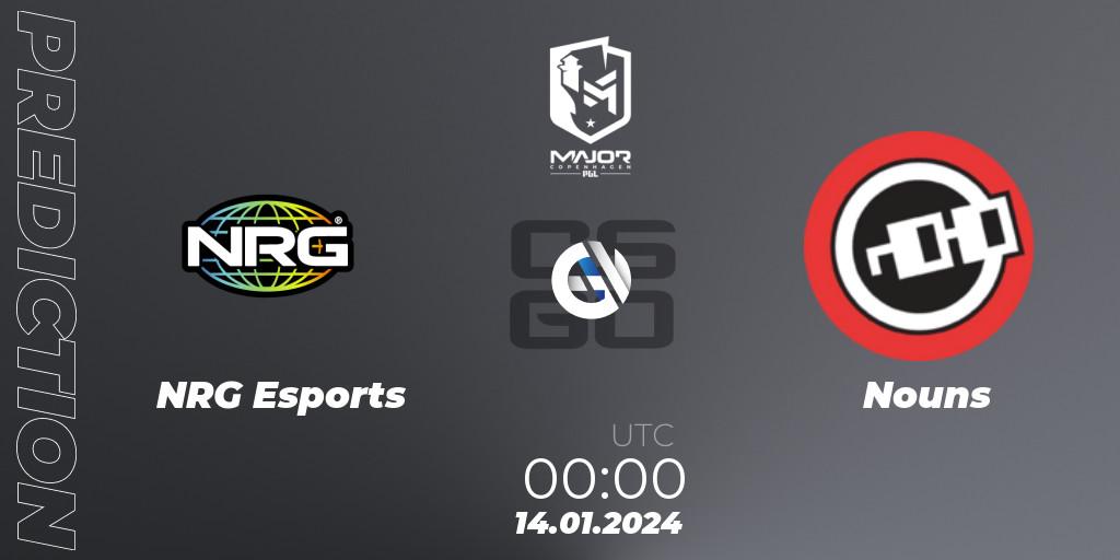 NRG Esports - Nouns: прогноз. 14.01.2024 at 00:00, Counter-Strike (CS2), PGL CS2 Major Copenhagen 2024 North America RMR Closed Qualifier