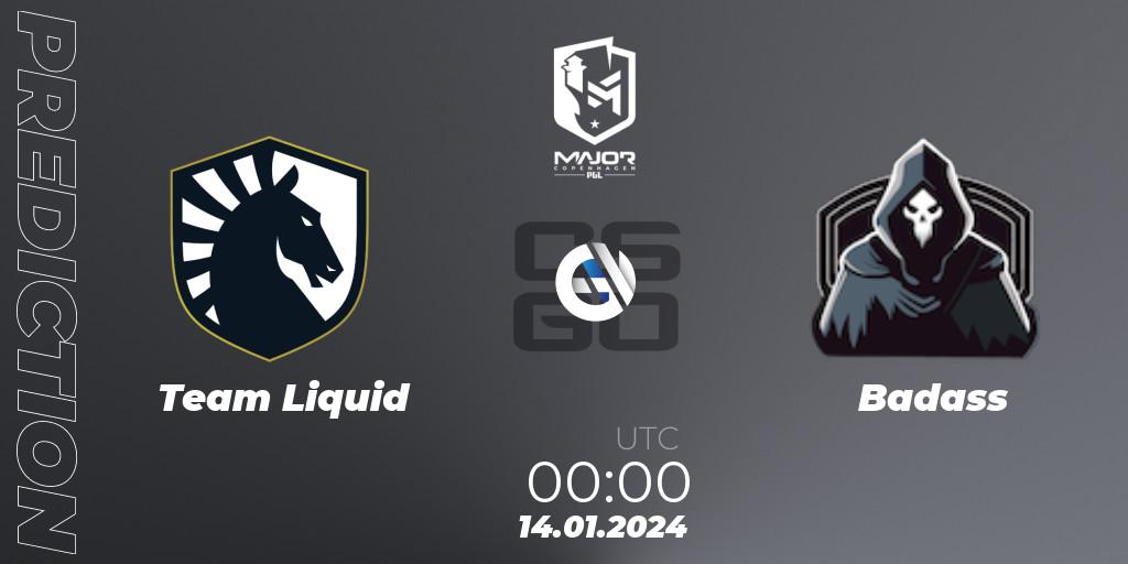 Team Liquid - Badass: прогноз. 14.01.24, CS2 (CS:GO), PGL CS2 Major Copenhagen 2024 North America RMR Closed Qualifier