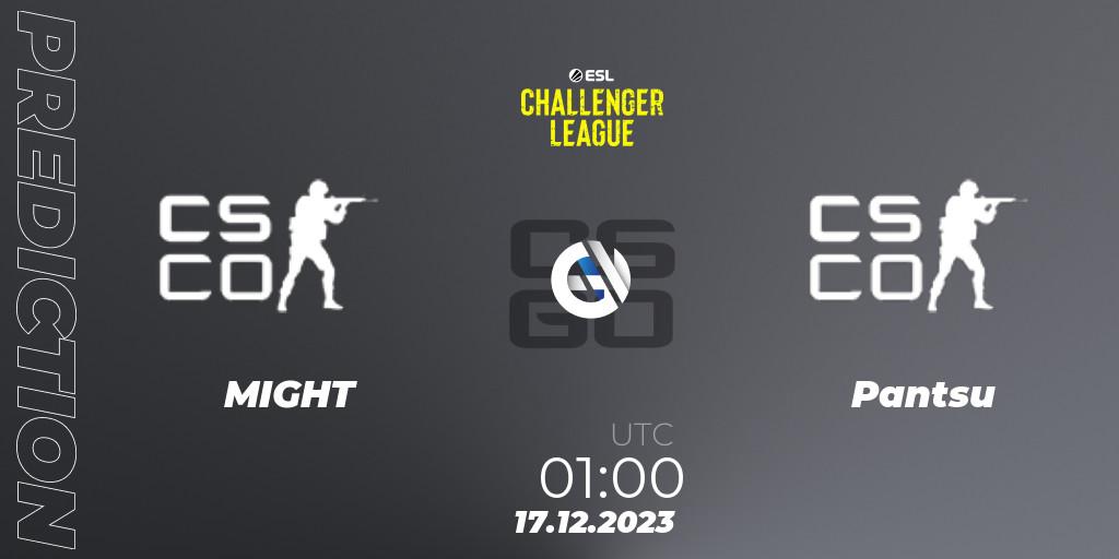 MIGHT - Pantsu: прогноз. 17.12.2023 at 01:00, Counter-Strike (CS2), ESL Challenger League Season 46 Relegation: North America