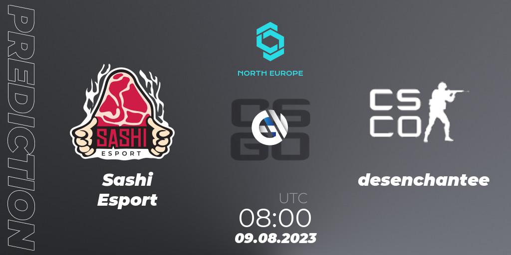  Sashi Esport - desenchantee: прогноз. 09.08.2023 at 08:00, Counter-Strike (CS2), CCT North Europe Series #7: Closed Qualifier