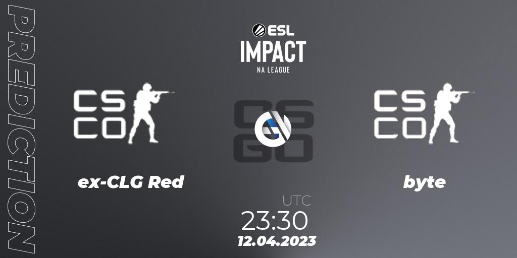 ex-CLG Red - byte: прогноз. 12.04.2023 at 23:30, Counter-Strike (CS2), ESL Impact League Season 3: North American Division