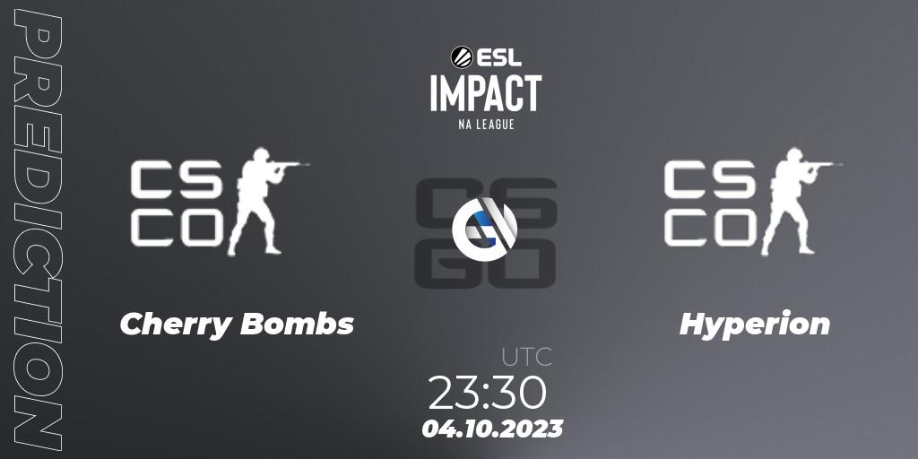 Cherry Bombs - Hyperion: прогноз. 04.10.2023 at 23:30, Counter-Strike (CS2), ESL Impact League Season 4: North American Division