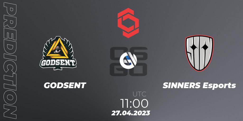 GODSENT - SINNERS Esports: прогноз. 27.04.2023 at 12:25, Counter-Strike (CS2), CCT Central Europe Series #6