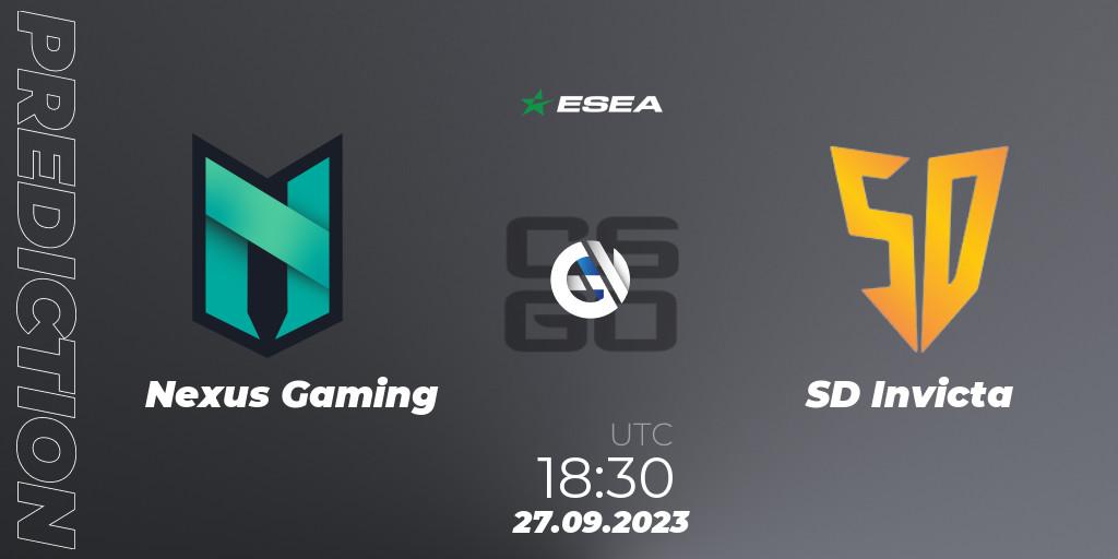 Nexus Gaming - SD Invicta: прогноз. 27.09.2023 at 17:00, Counter-Strike (CS2), ESEA Advanced Season 46 Europe