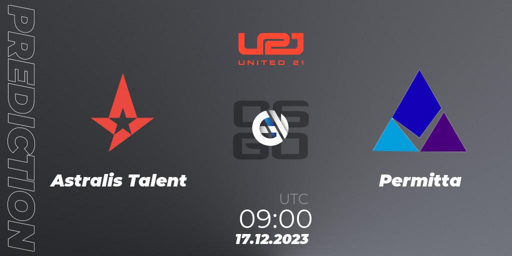 Astralis Talent - Permitta: прогноз. 17.12.2023 at 09:00, Counter-Strike (CS2), United21 Season 9