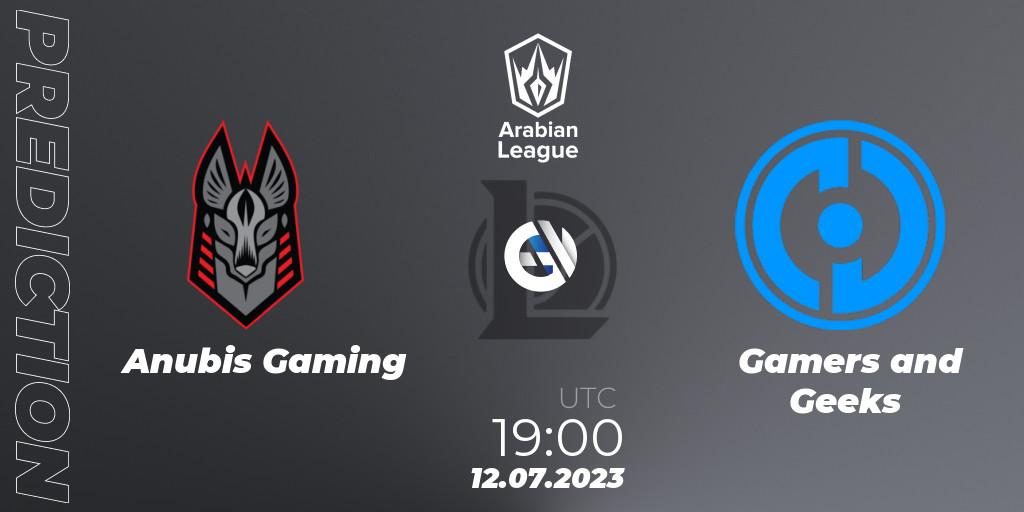 Anubis Gaming - Gamers and Geeks: прогноз. 12.07.2023 at 19:00, LoL, Arabian League Summer 2023 - Group Stage