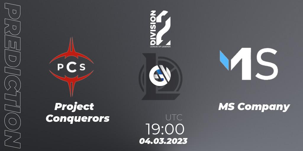 Project Conquerors - MS Company: прогноз. 04.03.2023 at 19:00, LoL, LFL Division 2 Spring 2023 - Group Stage