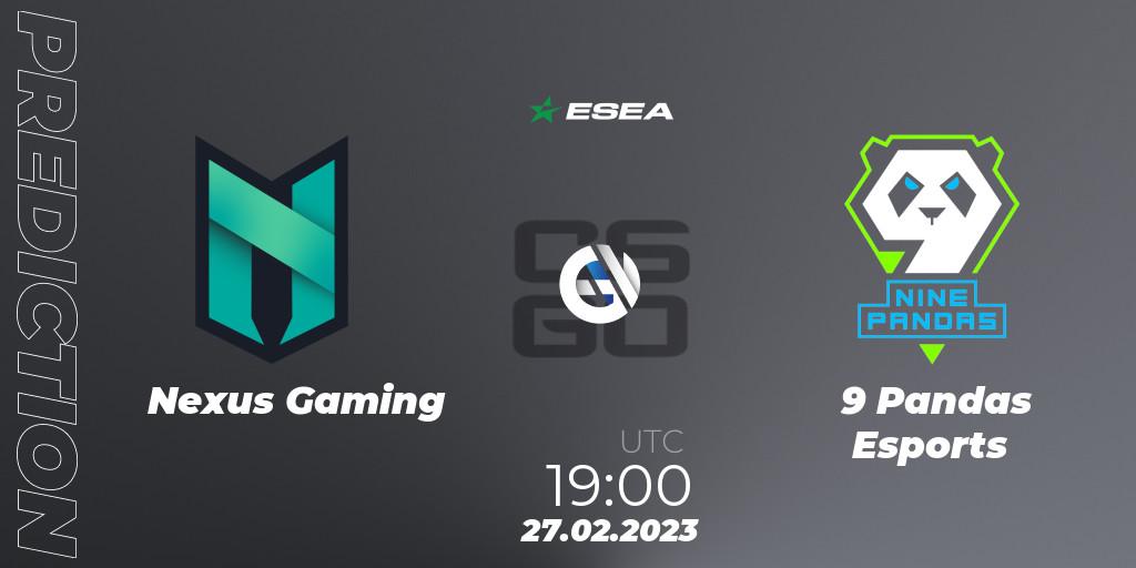 Nexus Gaming - 9 Pandas Esports: прогноз. 27.02.2023 at 19:00, Counter-Strike (CS2), ESEA Season 44: Advanced Division - Europe