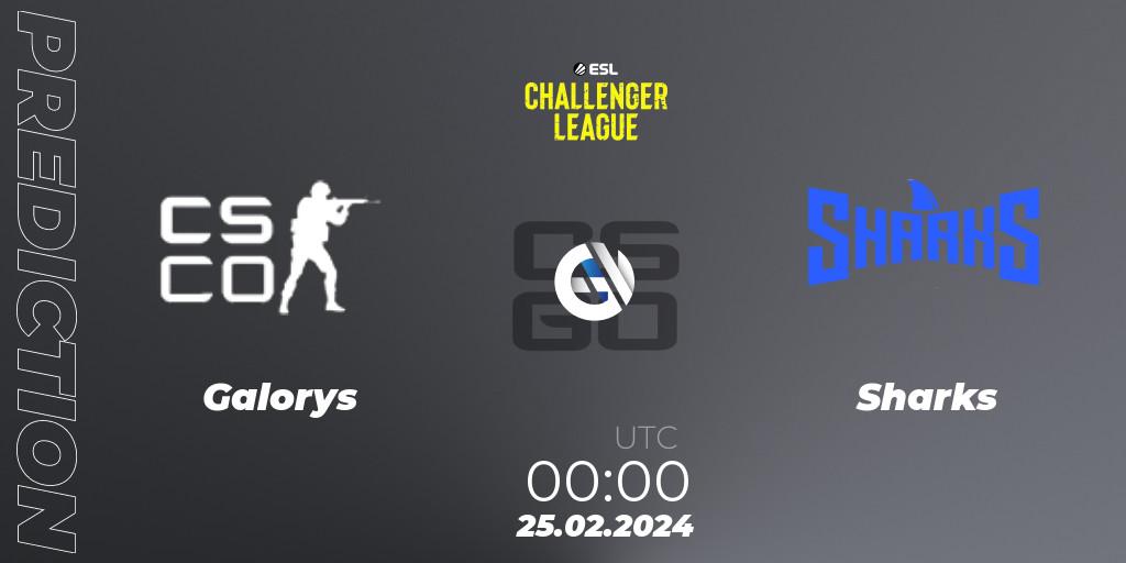 Galorys - Sharks: прогноз. 25.02.2024 at 00:00, Counter-Strike (CS2), ESL Challenger League Season 47: South America