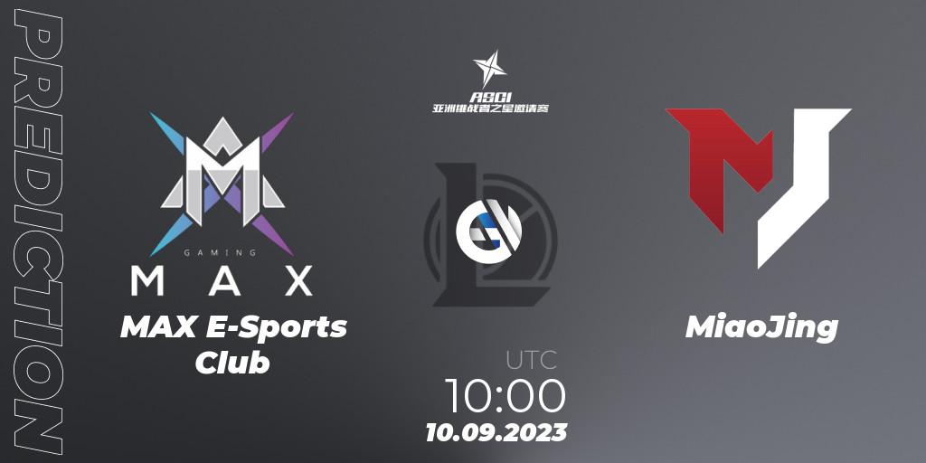 MAX E-Sports Club - MiaoJing: прогноз. 10.09.2023 at 10:00, LoL, Asia Star Challengers Invitational 2023