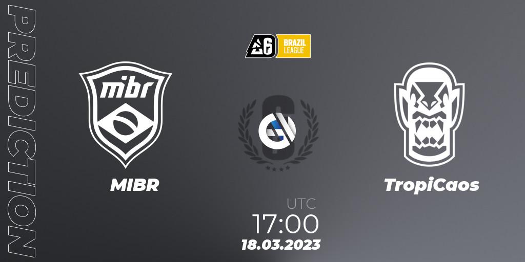 MIBR - TropiCaos: прогноз. 18.03.2023 at 17:00, Rainbow Six, Brazil League 2023 - Stage 1