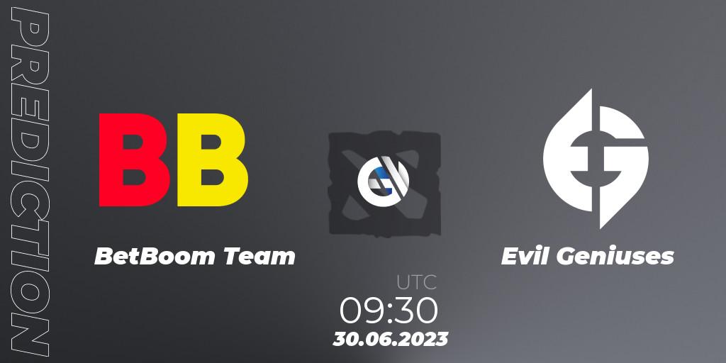 BetBoom Team - Evil Geniuses: прогноз. 30.06.2023 at 08:40, Dota 2, Bali Major 2023 - Group Stage