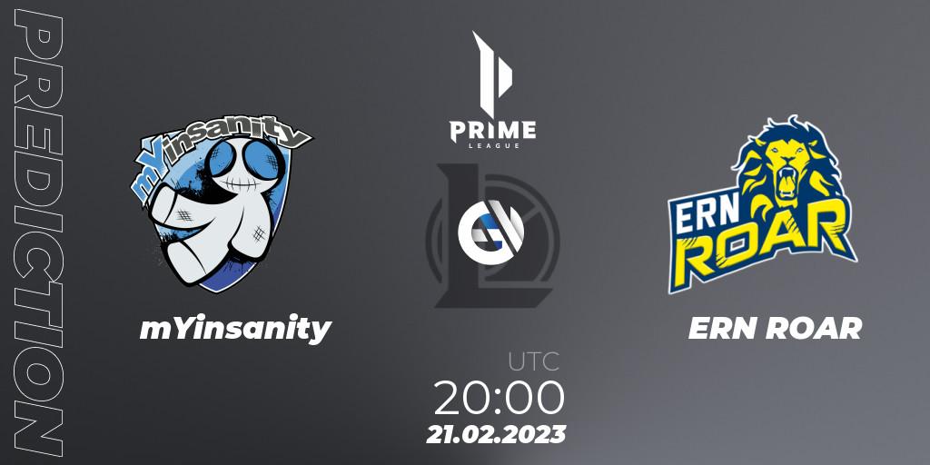 mYinsanity - ERN ROAR: прогноз. 21.02.23, LoL, Prime League 2nd Division Spring 2023 - Group Stage