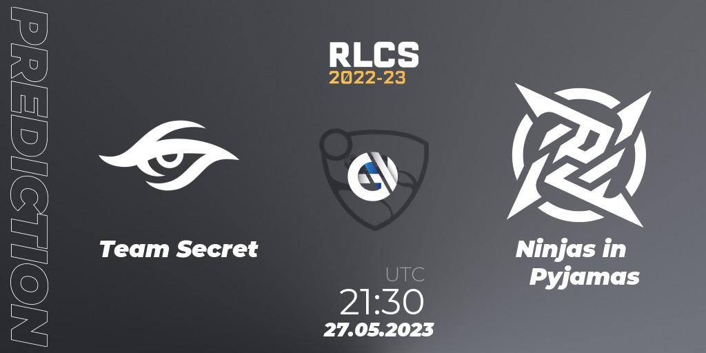 Team Secret - Ninjas in Pyjamas: прогноз. 27.05.2023 at 21:40, Rocket League, RLCS 2022-23 - Spring: South America Regional 2 - Spring Cup