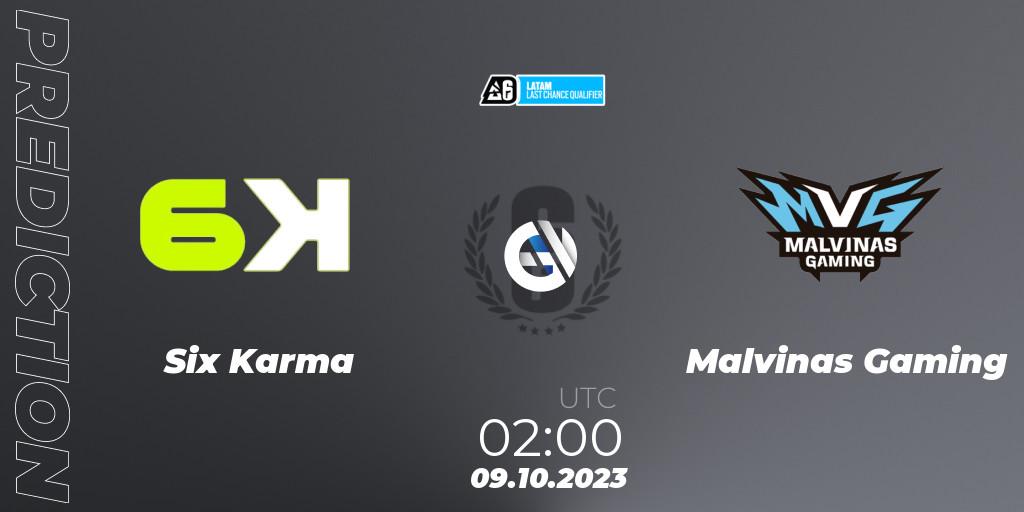 Six Karma - Malvinas Gaming: прогноз. 09.10.2023 at 02:00, Rainbow Six, LATAM League 2023 - Stage 2 - Last Chance Qualifier