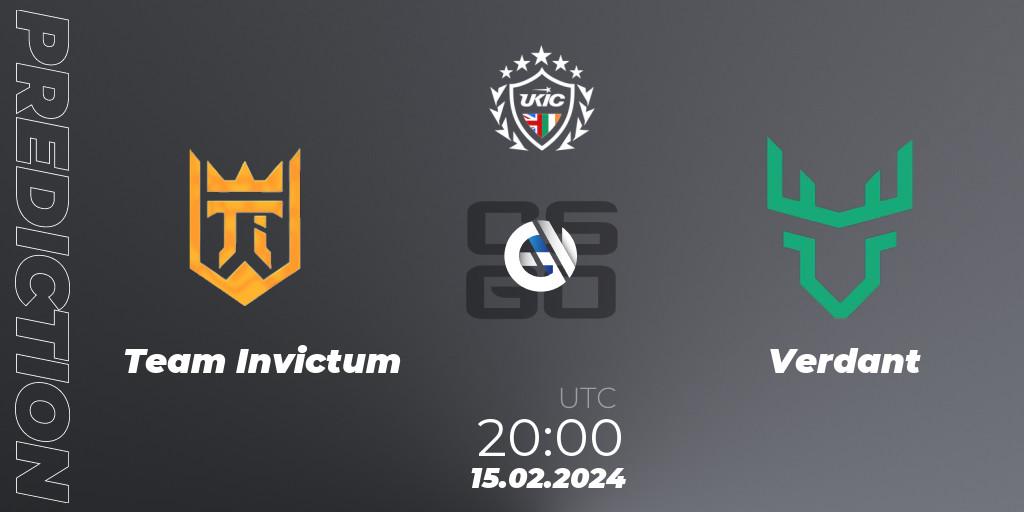 Team Invictum - Verdant: прогноз. 15.02.2024 at 20:00, Counter-Strike (CS2), UKIC League Season 1: Division 1