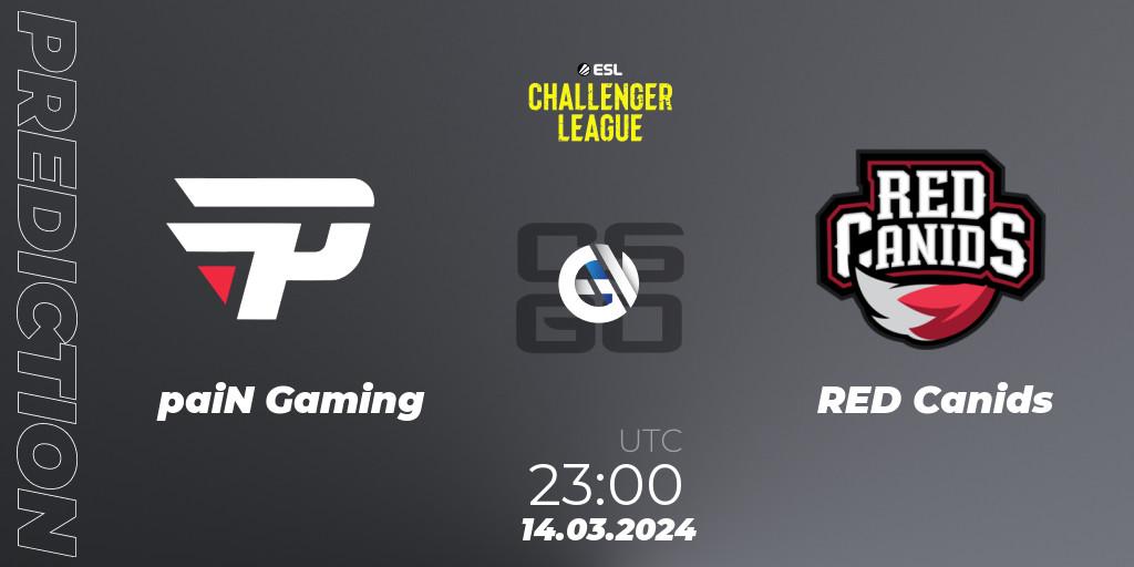 paiN Gaming - RED Canids: прогноз. 08.05.2024 at 23:00, Counter-Strike (CS2), ESL Challenger League Season 47: South America