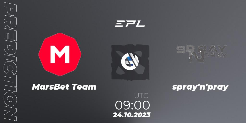 MarsBet Team - spray'n'pray: прогноз. 24.10.2023 at 18:00, Dota 2, European Pro League Season 13