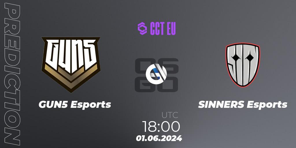 GUN5 Esports - SINNERS Esports: прогноз. 01.06.2024 at 18:50, Counter-Strike (CS2), CCT Season 2 Europe Series 4