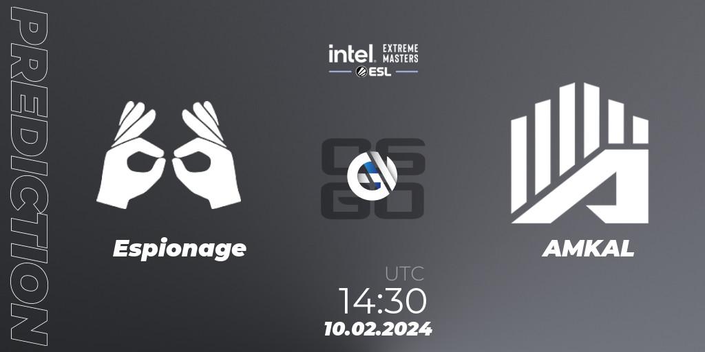 Espionage - AMKAL: прогноз. 10.02.24, CS2 (CS:GO), Intel Extreme Masters China 2024: European Closed Qualifier