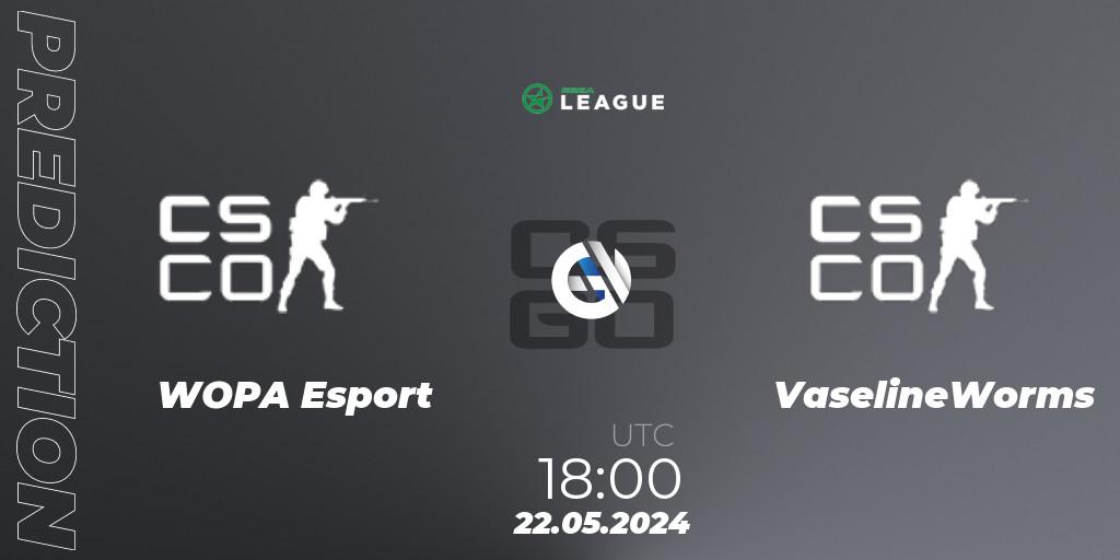 WOPA Esport - VaselineWorms: прогноз. 22.05.2024 at 18:00, Counter-Strike (CS2), ESEA Season 49: Advanced Division - Europe