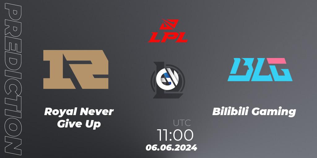 Royal Never Give Up - Bilibili Gaming: прогноз. 06.06.2024 at 11:00, LoL, LPL 2024 Summer - Group Stage