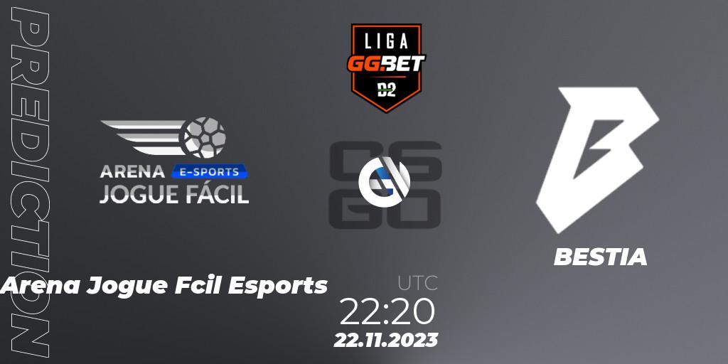  Arena Jogue Fácil Esports - BESTIA: прогноз. 22.11.2023 at 22:20, Counter-Strike (CS2), Dust2 Brasil Liga Season 2