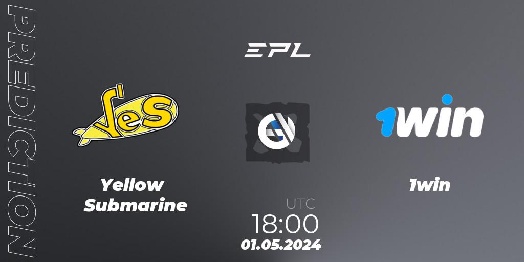 Yellow Submarine - 1win: прогноз. 01.05.2024 at 18:20, Dota 2, European Pro League Season 18