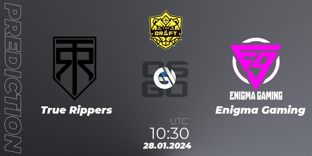 True Rippers - Enigma Gaming: прогноз. 28.01.2024 at 11:30, Counter-Strike (CS2), BLAST The Draft Season 1 - India Division