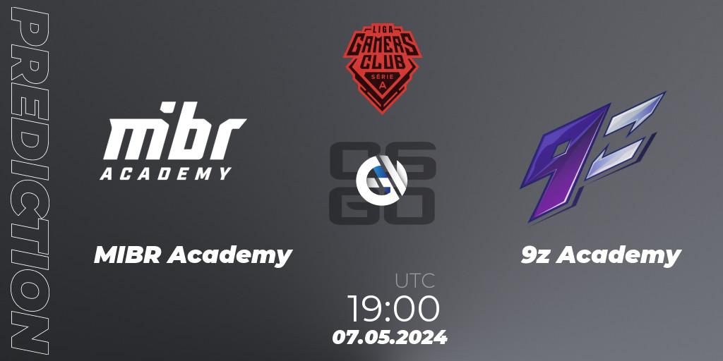 MIBR Academy - 9z Academy: прогноз. 07.05.2024 at 19:00, Counter-Strike (CS2), Gamers Club Liga Série A: April 2024