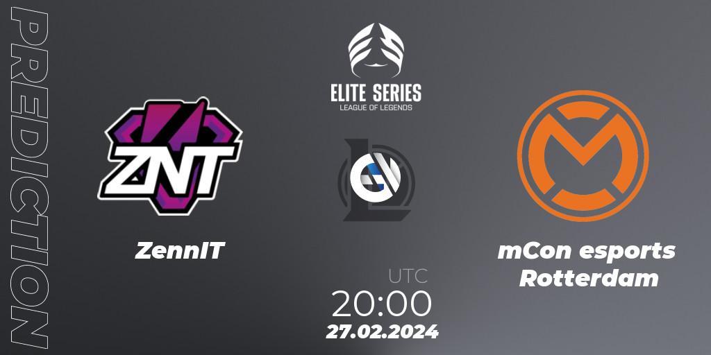 ZennIT - mCon esports Rotterdam: прогноз. 27.02.2024 at 20:00, LoL, Elite Series Spring 2024