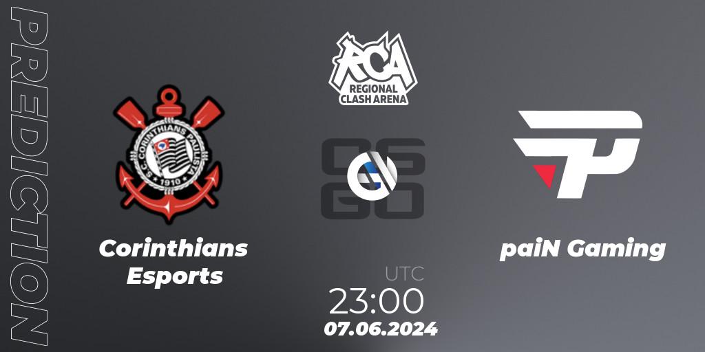 Corinthians Esports - paiN Gaming: прогноз. 07.06.2024 at 23:00, Counter-Strike (CS2), Regional Clash Arena South America