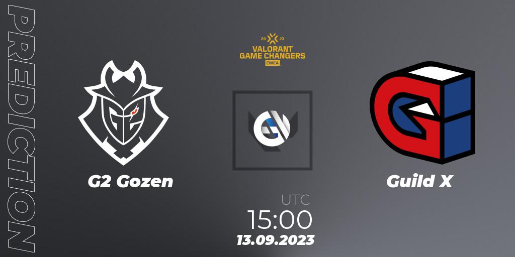 G2 Gozen - Guild X: прогноз. 13.09.2023 at 15:00, VALORANT, VCT 2023: Game Changers EMEA Stage 3 - Group Stage