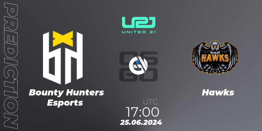 Bounty Hunters Esports - Hawks: прогноз. 25.06.2024 at 17:00, Counter-Strike (CS2), United21 South America Season 1