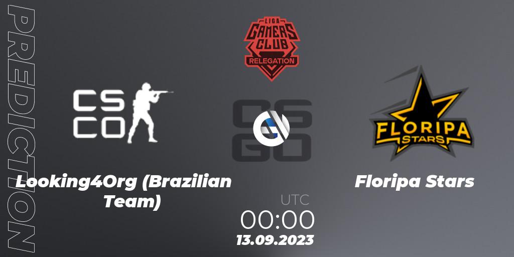 Looking4Org (Brazilian Team) - Floripa Stars: прогноз. 12.09.2023 at 21:00, Counter-Strike (CS2), Gamers Club Liga Série A Relegation: September 2023
