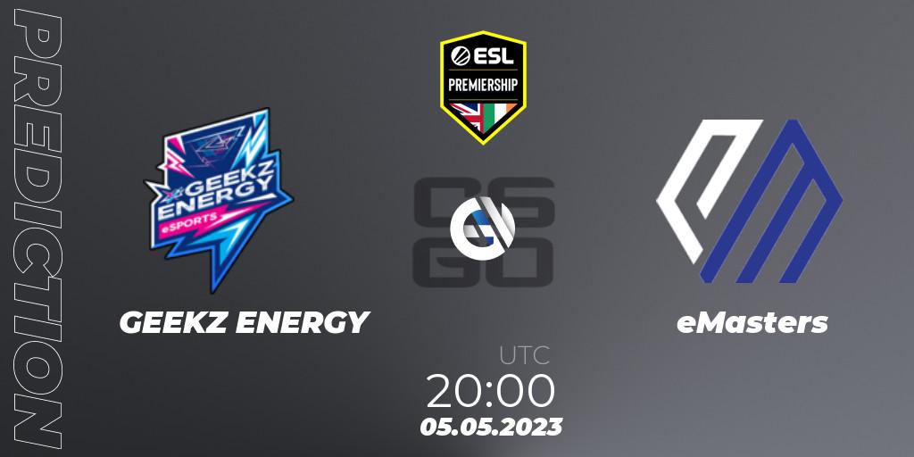 GEEKZ ENERGY - eMasters: прогноз. 05.05.2023 at 20:00, Counter-Strike (CS2), ESL Premiership Spring 2023