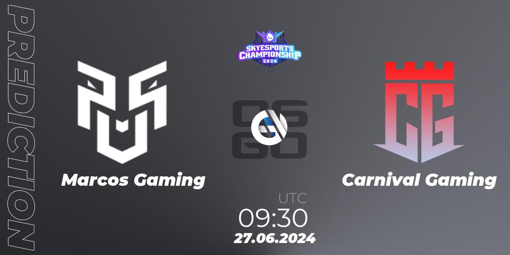 Marcos Gaming - Carnival Gaming: прогноз. 27.06.2024 at 09:30, Counter-Strike (CS2), Skyesports Championship 2024: Indian Qualifier