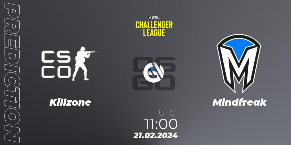 Killzone - Mindfreak: прогноз. 21.02.2024 at 11:00, Counter-Strike (CS2), ESL Challenger League Season 47: Oceania