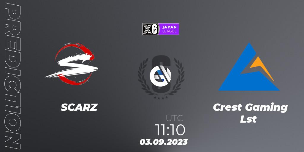 SCARZ - Crest Gaming Lst: прогноз. 03.09.2023 at 11:10, Rainbow Six, Japan League 2023 - Stage 2