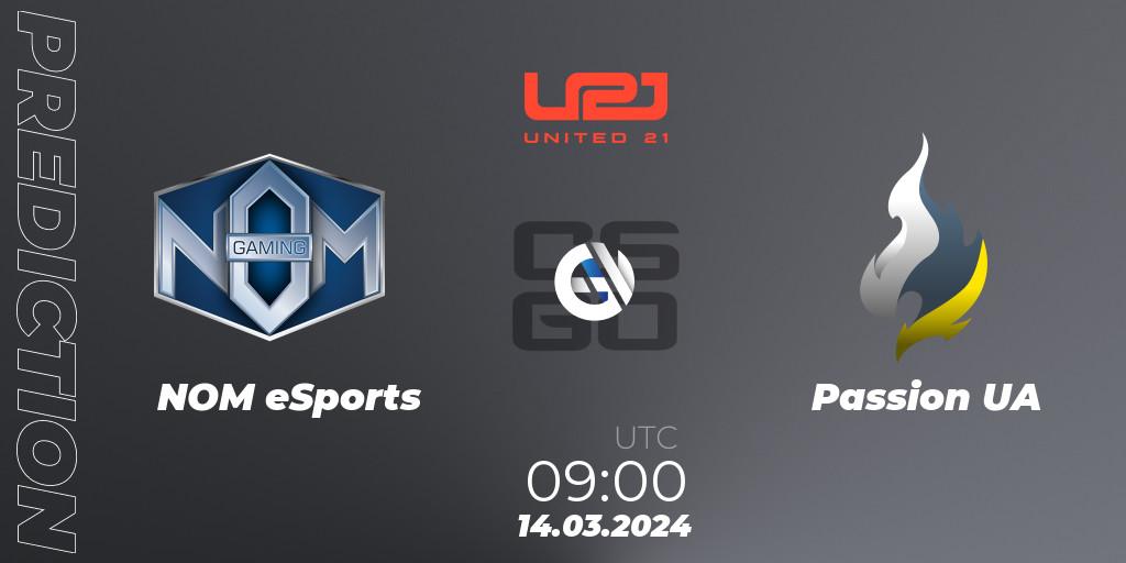 NOM eSports - Passion UA: прогноз. 14.03.2024 at 09:00, Counter-Strike (CS2), United21 Season 13