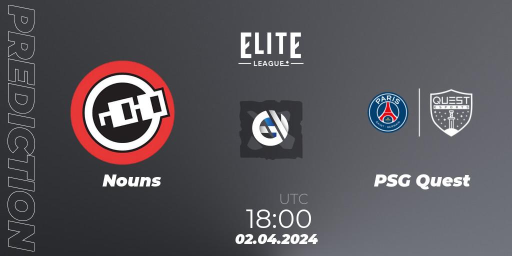 Nouns - PSG Quest: прогноз. 02.04.24, Dota 2, Elite League: Swiss Stage