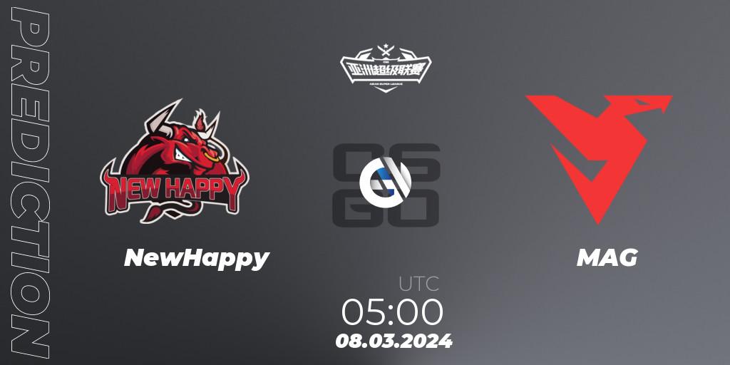 NewHappy - MAG: прогноз. 08.03.2024 at 05:00, Counter-Strike (CS2), Asian Super League Season 2