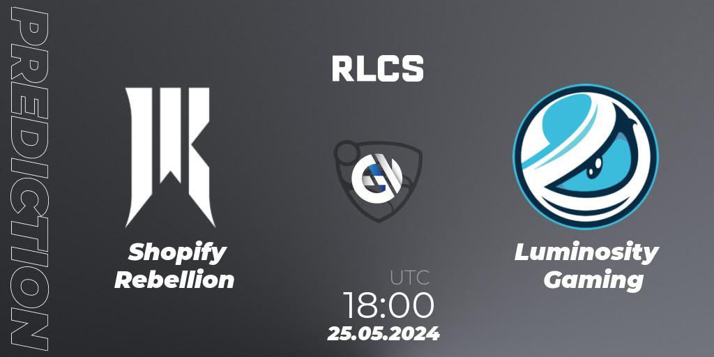 Shopify Rebellion - Luminosity Gaming: прогноз. 25.05.2024 at 18:00, Rocket League, RLCS 2024 - Major 2: NA Open Qualifier 6