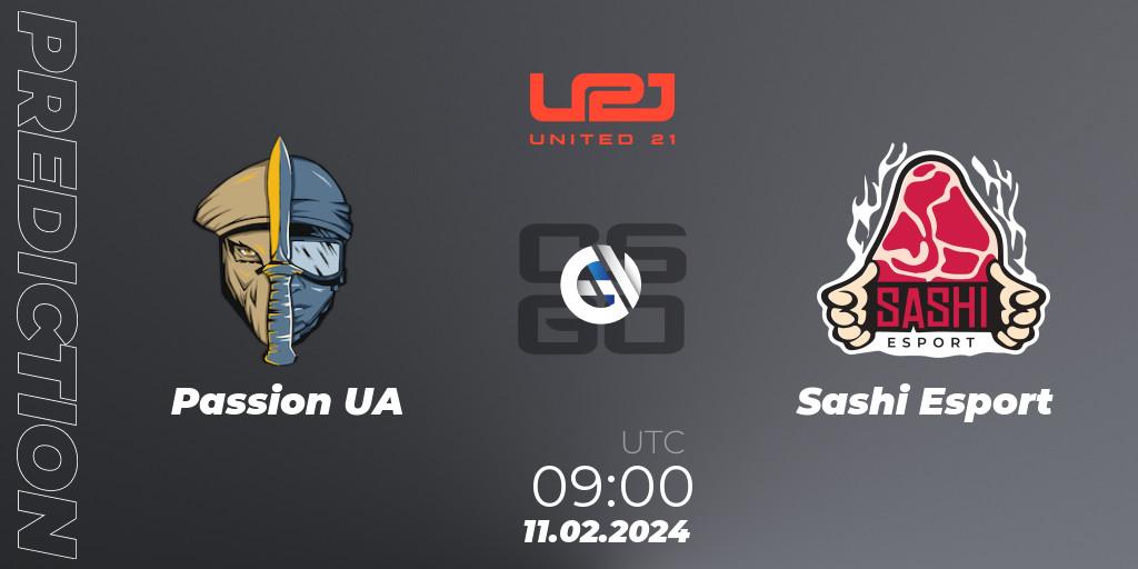 Passion UA - Sashi Esport: прогноз. 11.02.2024 at 09:30, Counter-Strike (CS2), United21 Season 11