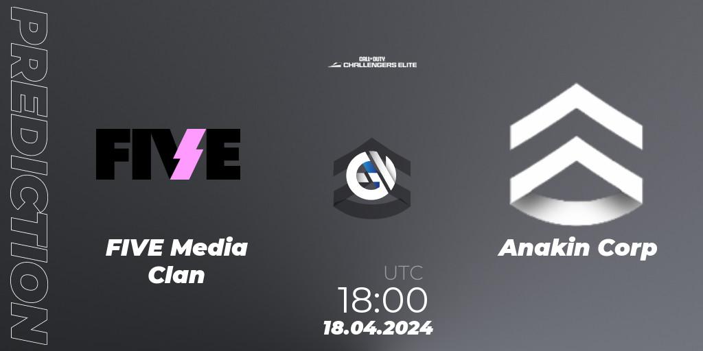 FIVE Media Clan - Anakin Corp: прогноз. 18.04.2024 at 18:00, Call of Duty, Call of Duty Challengers 2024 - Elite 2: EU