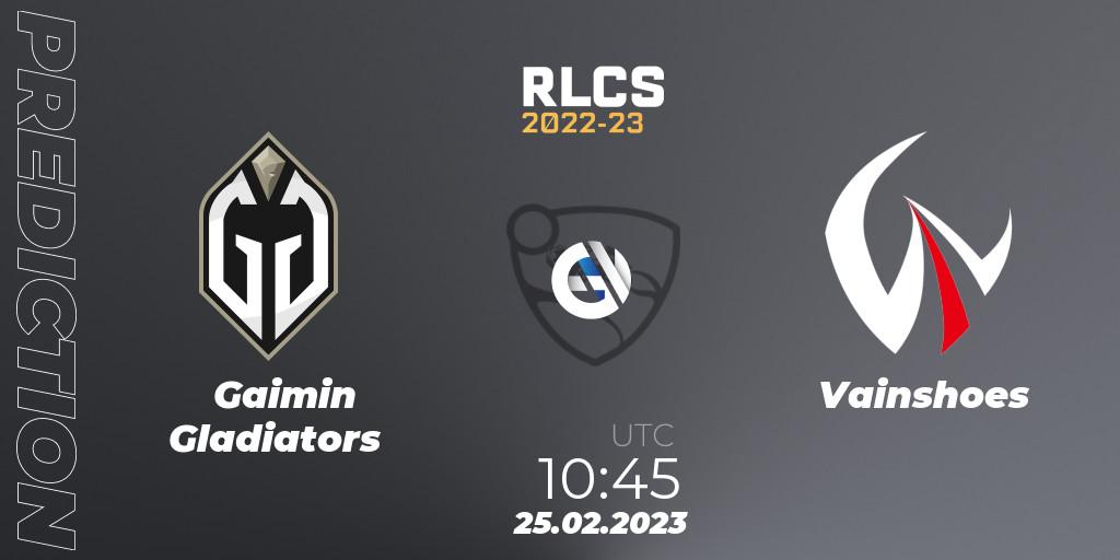 Gaimin Gladiators - Vainshoes: прогноз. 25.02.2023 at 10:45, Rocket League, RLCS 2022-23 - Winter: Asia-Pacific Regional 3 - Winter Invitational
