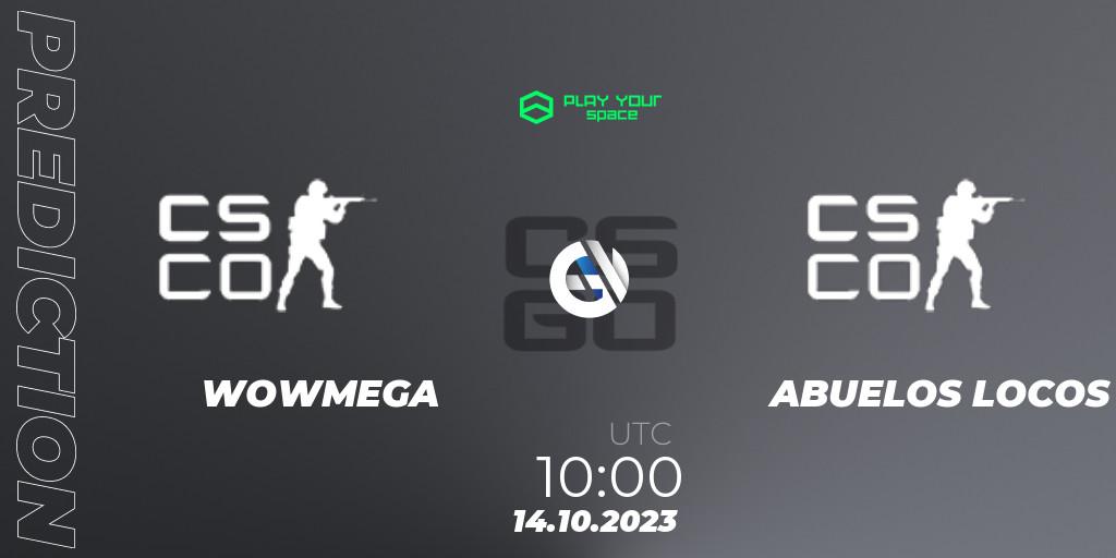 WOWMEGA - ABUELOS LOCOS: прогноз. 14.10.2023 at 10:00, Counter-Strike (CS2), PYspace Cash Cup Finals